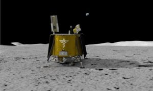 The lander, shown before its launch and eventual touchdown on the Moon. Image: Firefly Aerospace